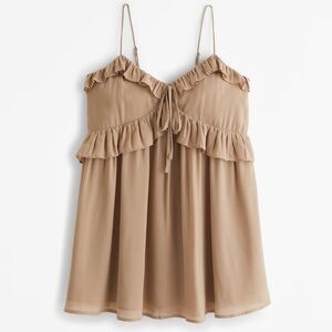 Abercrombie & Fitch Tan Ruffle Dress